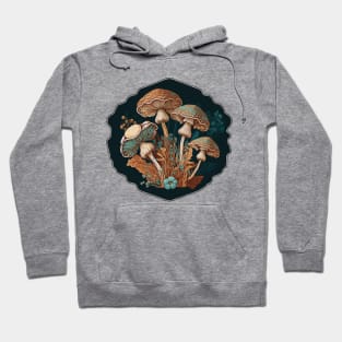 Vintage Cottagecore Fungi Art, Mushrooms Hoodie